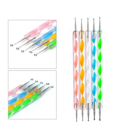 5-Piece Nail Art Set for Women | Universal Double-Head Nail Pencils | Easy-to-Use ABS Nail Art Tools for Perfect Fingernails - Buy Online on GoSupps.com