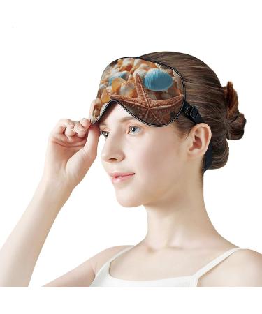 Soft Comfortable Sleep Mask with Adjustable Strap - Sea Shells & Starfish Eye Cover for Work & Travel | Ideal Eye Shade for Men & Women - Buy Online on GoSupps.com
