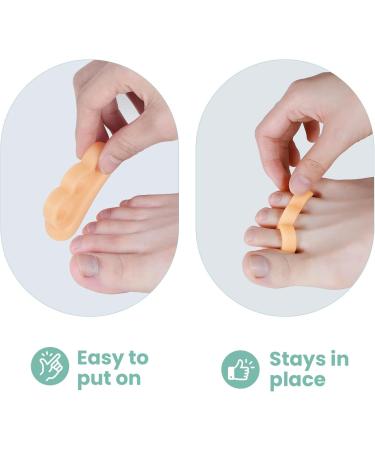 Welnove Hammertoe Corrector Gel Toe Straighteners - 8 Pcs Firm Support Pads for Bent Crooked & Hammer Toes - Cushioned Relief in Beige - Buy Online on GoSupps.com