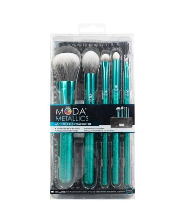 MODA Royal & Langnickel 6pc Makeup Brush Set - Full Size Includes Powder Contour & Eye Brushes Emerald Pouch International Shipping - Buy Online on GoSupps.com