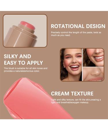 Multipurpose Long Lasting Smooth Blush Stick Blush Stick Stylish Lasting Smooth Multipurpose Comestic Cream Blush for Cheek Lip Gloss Cheek Solid Moisturizer Stick (Bright Pink 0.2 OZ) - Buy Online on GoSupps.com