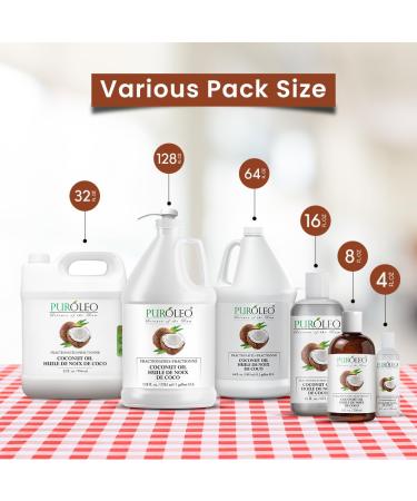 PUROLEO Fractionated Coconut Oil 64 Fl Oz/1900 ML (Packed In Canada) 100% Natural and odorless Moisturizer & Carrier Oil l Hair Skin Body Aromatherapy Massage Makeup Remover Coconut 64 Fl Oz (Pack of 1) - Buy Online on GoSupps.com