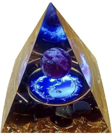 Orgone Pyramid with Moonstone Crystal - Energy Tower for Healing Chakras and Reiki - Flower of Life Design - Orgonite Jewelry - Buy Online on GoSupps.com