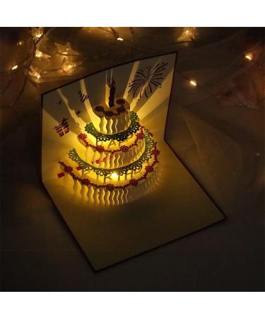 WESAPPINC 3D Pop Up Birthday Cards Warming LED Light Birthday Cake Music Happy Birthday Card Postcards Pop Up Greeting Cards Laser Cut Happy Birthday Cards Best for Mom Wife Sister Boy Girl Friends (1Pack LED birthday card) - Buy Online on GoSupps.com