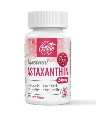 Cestfilo Liposomal Astaxanthin Supplement 24MG Maximum Absorption Natural Antioxidant for Skin & Eye Health Gluten Free Non-GMO & No Gluten (60 Count (Pack of 1))