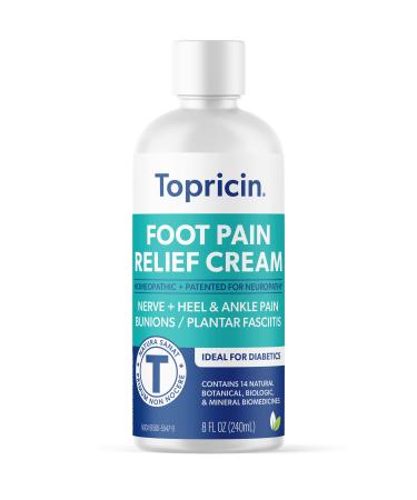 Topricin Foot Pain Relief Cream (8 oz) 8 Ounce (Pack of 1)