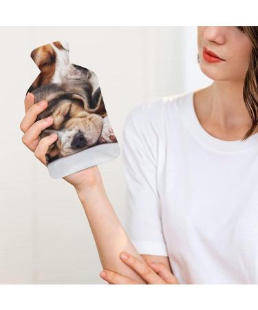 Sleeping Dog Hot Water Bottle with Plush Cover | Hand Warmer for Adults & Kids | 26.5x15.3cm - International Shipping Available - Buy Online on GoSupps.com