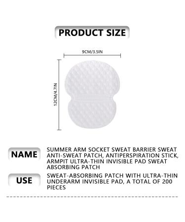 200 Pcs Armpit Sweat Pads Underarm Sweat Pads Disposable Underarm Sweat Pads for Women and Men Absorbs Sweat & Unpleasant Odour for Sweating Women Comfortable Unflavored - Buy Online on GoSupps.com