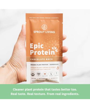 Sprout Living Epic Protein - Organic Chocolate Maca Plant Protein + Superfoods 1 lb - Buy Online on GoSupps.com