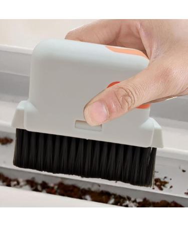 Hard Bristle Crevice Cleaning Brush - Toilet Scrub Brush | Hard Bristle Crevice Cleaning Brush Grout Dustpan Cleaner Brush for Shower Tile Bathroom Orange1 - Buy Online on GoSupps.com