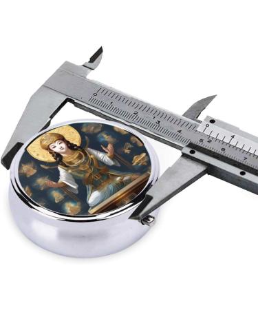 Statue of God Round Pill Box | 3-Compartment Portable Organizer for Travel | Pocket & Purse Size - Buy Online on GoSupps.com