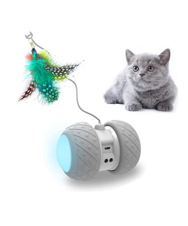 PetDroid Cat Toys for Indoor Cats,Interactive Cat Toys Attached with Feathers/Birds/Mouse Toys for Cats/Kitten Toys,Large Capacity Battery/All Floors Available Cat Feather Toy