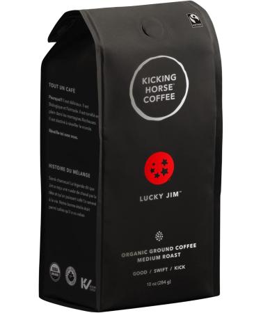 Kicking Horse Coffee Pacific Pipeline Medium Roast Whole Bean 1 lb - Certified Organic Fairtrade & Lucky Jim Medium Roast Ground 284 g - Certified Organic Fairtrade Kosher Coffee - Buy Online on GoSupps.com