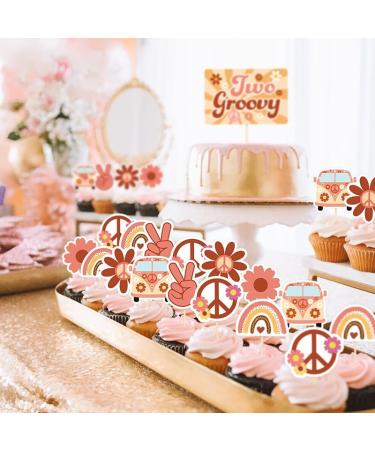 Keaziu 24 Pack Hippie Theme Cupcake Toppers Peace Sign Hand Cupcake Picks 60s Theme Flower Boho Rainbow Birthday Party Supplies Red - Buy Online on GoSupps.com