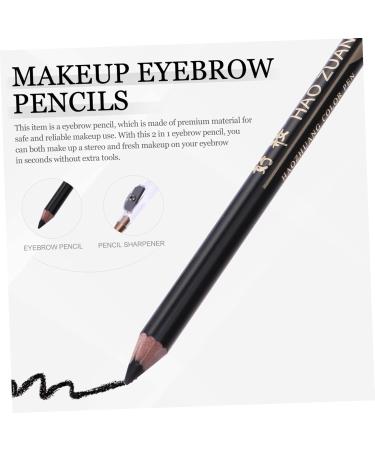 BIUDECO 16 Pcs Pencil Sharpener Eyebrow Pencil Lasting Eyebrow Pencil Waterproof Eyebrow Pen Black Wooden - Buy Online on GoSupps.com
