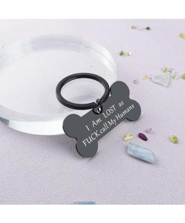Customizable Stainless Steel Pet ID Tag with Unique Mountain Design | Personalized Dog Collar for Small or Large Pets (Black) - Buy Online on GoSupps.com