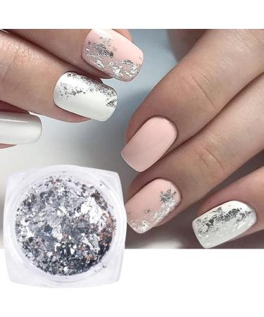 Holographic Nail Foil Glitter Flakes | 3D Sparkly Aluminum Flake | Gold Silver Nail Art Supplies | Mirror Powder Sequins | Acrylic Nails Design (4 Boxes) - Buy Online on GoSupps.com