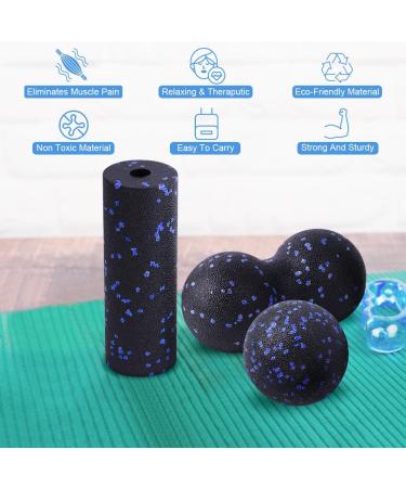 Lophe Fascia Ball Set - 3 Piece Massage Ball & Roller for Muscle Pain Relief | Blue Fascia Roller & Peanut Massage Ball for Back Tension Relief - Buy Online on GoSupps.com
