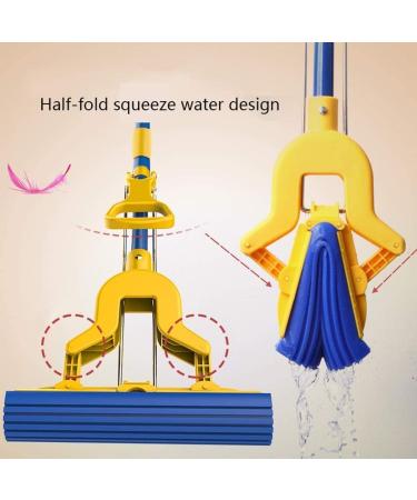 Rubber Sponge mop Foldable with Super Absorbent Sponge Head and Telescopic Handle (Brush Head 28 cm Rod 130 cm) - Buy Online on GoSupps.com