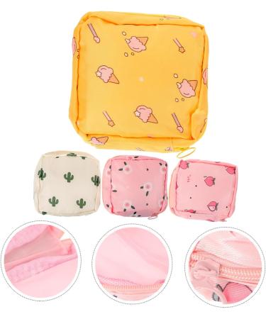 Goohochy 4-Piece Portable Ice Cream Bag Set | Multi-Purpose Menstrual Bandage & License Holder | Stylish Time Fabric Handbag - Buy Online on GoSupps.com