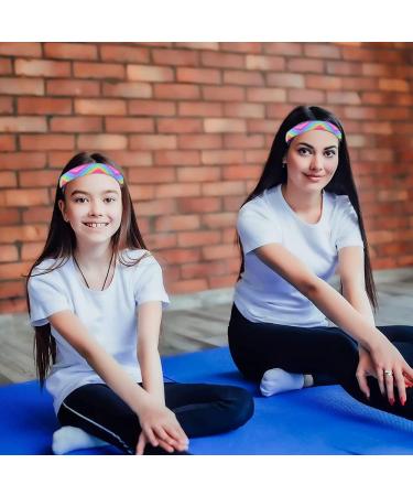 QYLPZ 4 Pieces Rainbow Headbands Girls Non Slip Headbands Adjustable Girls Stretchy Headbands for Teens Kids Party Favors Gift Cute Hair Accessories - Buy Online on GoSupps.com