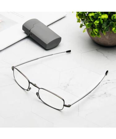 Buy Kokobin Foldable Stainless Steel Reading Glasses - Anti-Blue Light Hard Shell Case Unisex - Ideal for Couples +3.5 - Buy Online on GoSupps.com