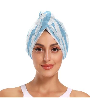 Cute Sharks Dry Hair Cap & Quick Drying Towel Set | Super Absorbent & Soft | 2 Piece Headband Included - Perfect for Fast Hair Drying - Buy Online on GoSupps.com