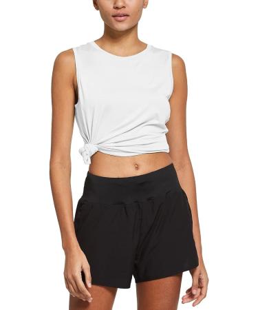 Baleaf Women's Sleeveless Workout Tank Top - White, Medium - Buy Online on GoSupps.com