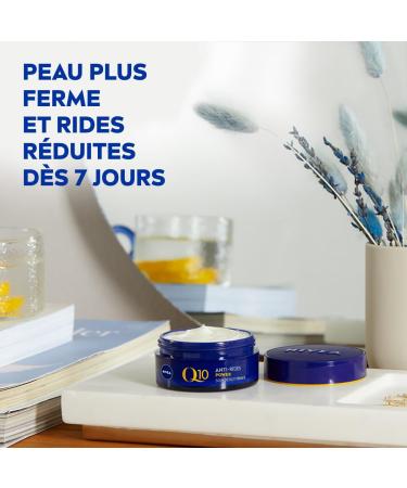 NIVEA Q10 Power Anti-Wrinkle + Firming Night Cream (1x50ml) anti-aging cream enriched with Q10 & 10 X more creatine moisturizing cream regenerating women's facial care - Buy Online on GoSupps.com