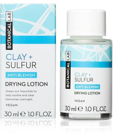 Botanical Lab Indian Clay & Sulphur Drying Lotion with Salicylic Acid & Zinc Oxide - Fast-Acting Spot Treatment for Pimple Prone Skin | Vegan Friendly - Buy Online on GoSupps.com