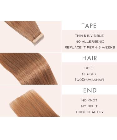 Buy YDDM 20Pcs 50cm Invisible Tape Extensions - Real Hair Skin Weft - 30# Color - 20 Inch for Seamless Volume & Length - Buy Online on GoSupps.com