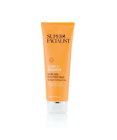 Super Facialist - Vitamin C + Brighten Gentle Daily Micro Polish Wash Face Wash for Removing Dead Cells & Daily Impurities with Biodegradable Micro Beads Vegan Friendly 125ml Vitamin C Scrub
