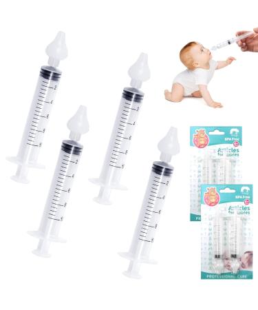 Tzqfroce nasal douche baby 4 pieces 10ml nose rinsing baby portable nasal sprayer children reusable nose cleaner spray nose rinsing with silicone suction tip for newborn toddler