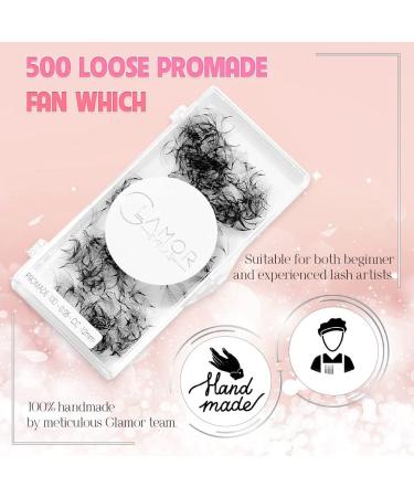 GLAMOREYELASH 500 Promade Natural Handmade Individual Lashes | 3D to 16D Loose Fans | 0.03/0.05/0.07mm Thickness | C CC D Curl for Cat Eye | 8 - 16mm Length | Fluffy Mink Eyelash Extensions - Buy Online on GoSupps.com