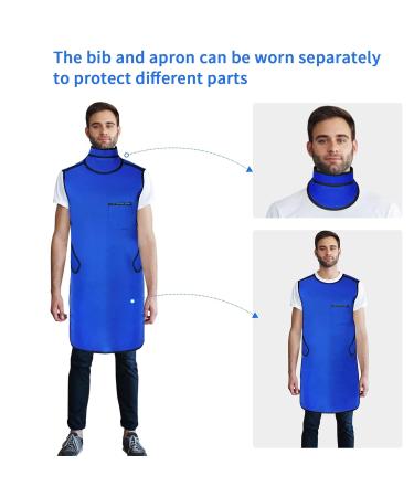 ANNWAH 0.5mmPb X-Ray Apron with Thyroid Shield Collar - Lightweight Dental Lead Apron in Blue - Buy Online on GoSupps.com