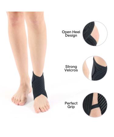 Buy Ikido Ankle Support Brace - Compression Strap for Men & Women | Best Foot Wrap for Sports & Sprained Ankles - Black - Buy Online on GoSupps.com