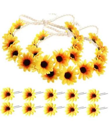 6 Sets of Headpiece Wedding Headpiece for the Bride Bridal Tiara Hair Accessories for Flower Wreath Hair Accessories Hair Clip Hair Scrunchie Sunflower Headpiece Pen - Buy Online on GoSupps.com