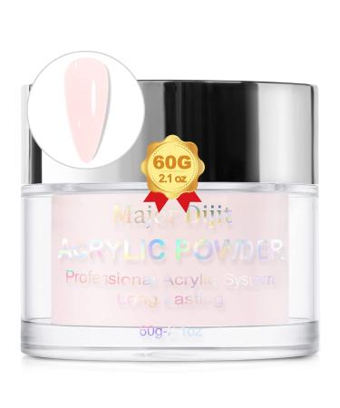 Major dijit 60g acrylic powder pink acrylic nail powder capacity professional polymer for 3D French nail manicure extension nail carving long-lasting beauty gifts (pink)