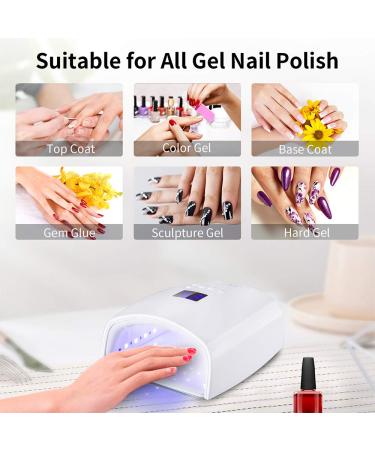 Ayshone 48W Rechargeable UV LED Nail Lamp - Cordless Professional Gel Nail Light for Home and Salon (White) - Buy Online on GoSupps.com