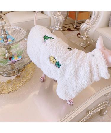TENGTUD Hairless Cat Clothes Autumn And Winter Thicken Sphynx/Devon Cat White Coat-XL - Buy Online on GoSupps.com
