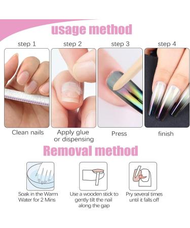 24 PCs Press On Nails Long Almond Rainbow Fake Nails Colorful Coffin Press On Nails Kit False Nails with Glue and Tools (CBJG-5 fix) - Buy Online on GoSupps.com