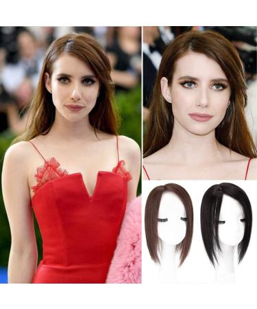 Smooth silk base real hair topper one-piece side vertex crown closure with clips 30 cm medium brown 30cm/right part medium brown