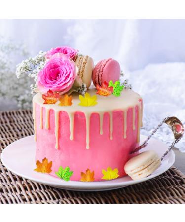 Uposao 110 Pieces Edible Autumn Leaves Cupcake Toppers Sticky Rice Paper Decorative Cake Decorations For Wedding Birthday Party Baby Shower Type 1 110 Pieces - Buy Online on GoSupps.com