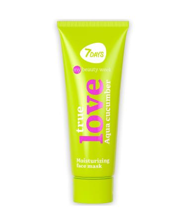 7DAYS Moisturizing Face Mask with Bamboo and Cucumber Extracts | Smoothing and Hydrating Facial Mask with Lifting Effect for Women | Korean Skincare for All Skin Types 80 ml TRUE LOVE