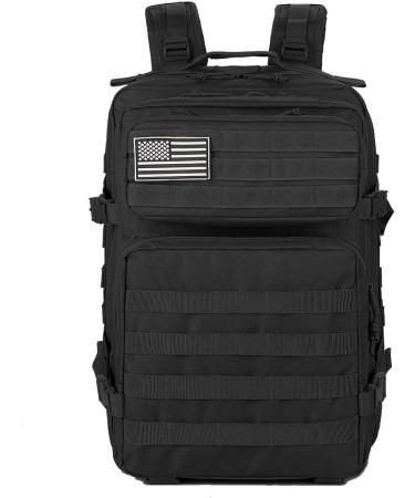 QT&QY 45L Military Tactical Backpack - Army Assault Pack for 3-Day Bug Out Bag Hiking Treeking Rucksack - Black - Buy Online on GoSupps.com