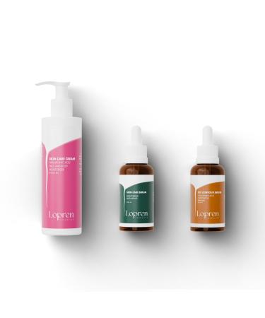 Lopren Complete Night Skincare Repair Set Hyaluronic Acid Moisturizing Cream Night Repair Peptide Serum Caffeine Eye Serum Anti-Aging Deep Hydration Skin Renewal Fragrance-Free Paraben-Free