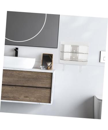 Ciieeo 2pcs Box Storage Box Washcloth Holder Self Draining Soap Dish Wall-mounted Soap Dish Rotating Stand Soap Holder Wall-mounted Soap Stand Glove Box White Double Layer Plastic - Buy Online on GoSupps.com