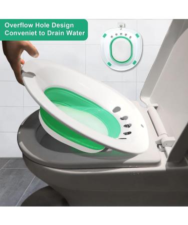 Sitz Bath for Hemorrhoids & Postpartum Care - Collapsible, Easy to Store Over The Seat Solution for Perineal Care | Treat Postpartum Wounds & Hemorrhoids Discreetly - Buy Online on GoSupps.com