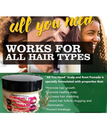 Organic Rosemary Mint Hair Pomade - Strengthening Grease for All Hair Types | Scalp & Hair Treatment (4 OZ) - International Shipping Available - Buy Online on GoSupps.com