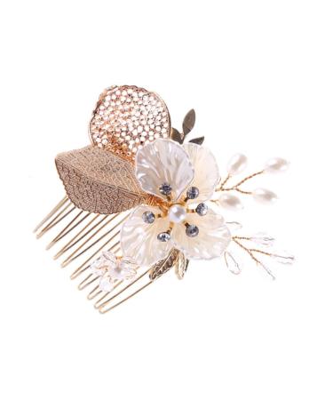 Angoily Bride Comb Hair Comb for Bride Bridal Hair Comb Bride Headpieces for Wedding Rhinestone Comb Pearl Hair Barrettes Pearl Hair Pin Rhinestone Hair Comb Crystal Rhinestones